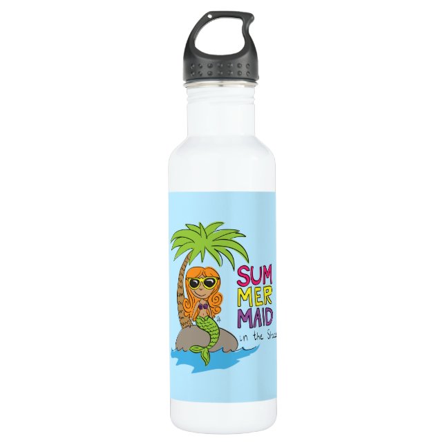 Mermaid Cute Kids 710 Ml Water Bottle (Front)