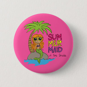Mermaid Cute Kids Girls 6 Cm Round Badge