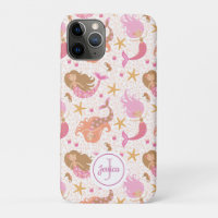 Mermaid Cute Pink Girly Monogram