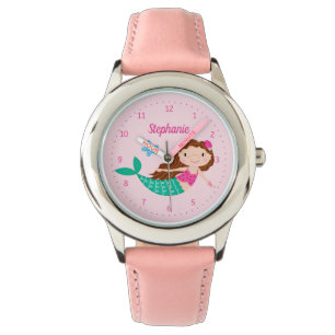 Mermaid Cute Pink Personalised Watch