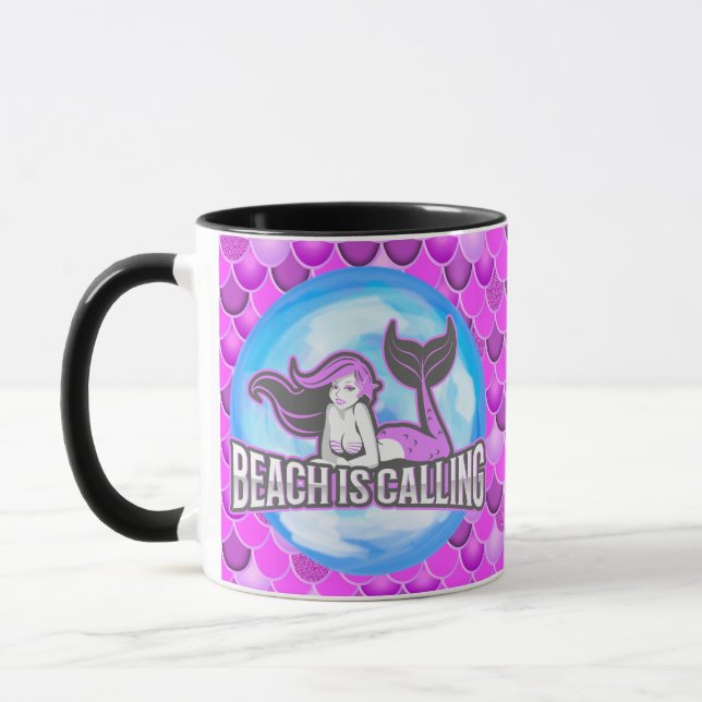 Mermaid Cute Purple Mug (Left)
