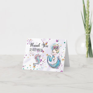 *~* Mermaid Cute Sea Horse  Baby Shower Thank You