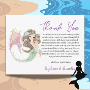 MERMAID CUTE Under The Sea Thank You Holiday Card