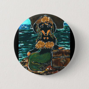 Mermaid Dachshund 6 Cm Round Badge