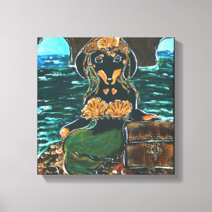 MERMAID DACHSHUND CANVAS PRINT