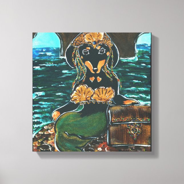 MERMAID DACHSHUND CANVAS PRINT (Front)