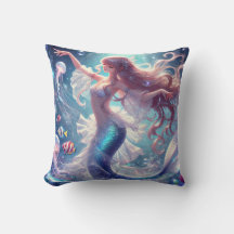 Mermaid Dancer Square Pillow