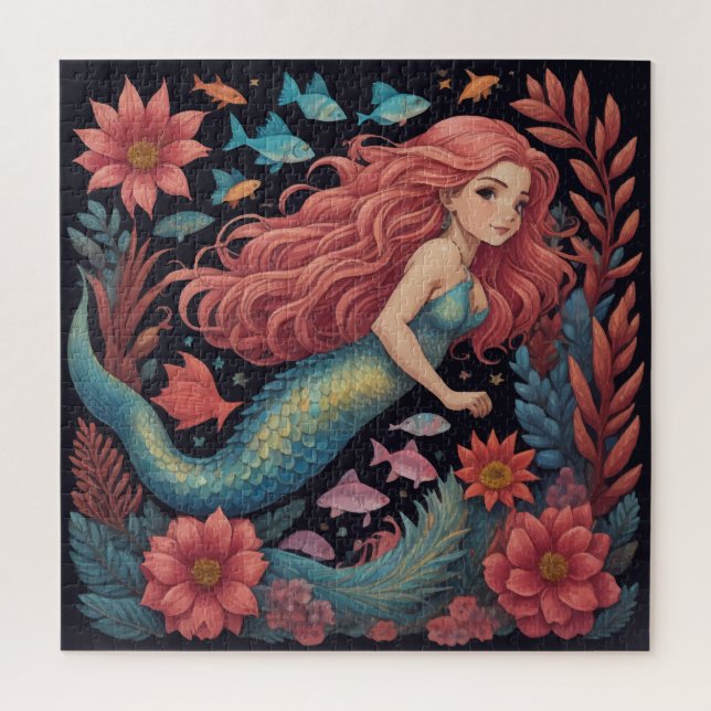 Mermaid Dark Ocean Jigsaw Puzzle (Vertical)