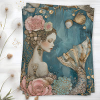 MERMAID DECOUPAGE TISSUE PAPER
