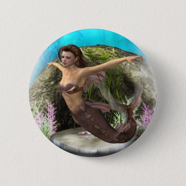 Mermaid Diva 6 Cm Round Badge (Front)