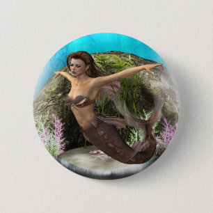 Mermaid Diva 6 Cm Round Badge
