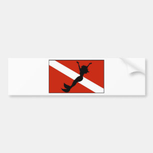 Mermaid Diver Flag Bumper Sticker