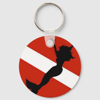 Mermaid Diver Flag Key Ring