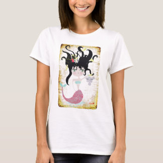 Mermaid doll vintage Illustration fairy  dead fish T-Shirt