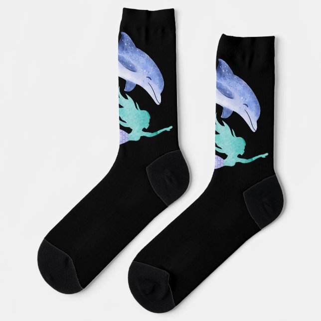 Mermaid, Dolphin Socks (Left)