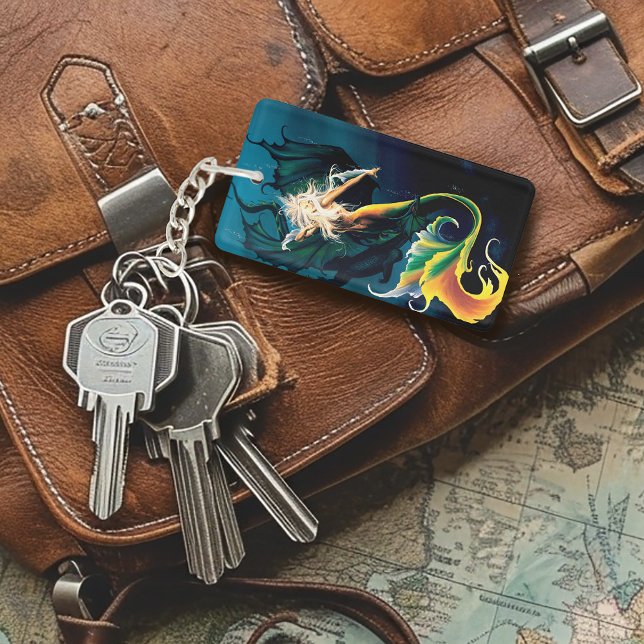 Mermaid Dragon Fantasy Blue Key Ring (Creator Uploaded)