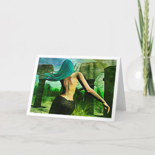 Mermaid Dreaming (Expressionist style) notecard