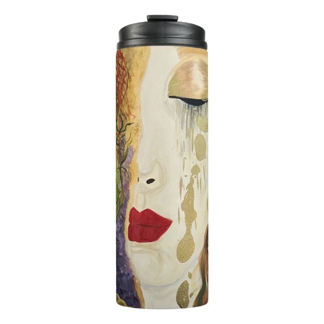 Mermaid Dreams of Coffee Steams Thermal Tumbler (Front)