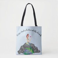 Mermaid Drinking Wine Tastes Better at Beach