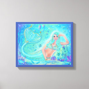 Mermaid Eira with tropical fish by Renee Lavoie   Canvas Print