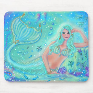 Mermaid Eira with tropical fish by Renee Lavoie   Mouse Mat