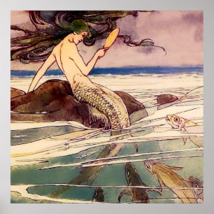 “Mermaid” Fairy Art by Alice B Woodward Poster