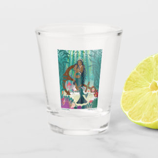 Mermaid Family (brown skin and eyes) Shot Glass