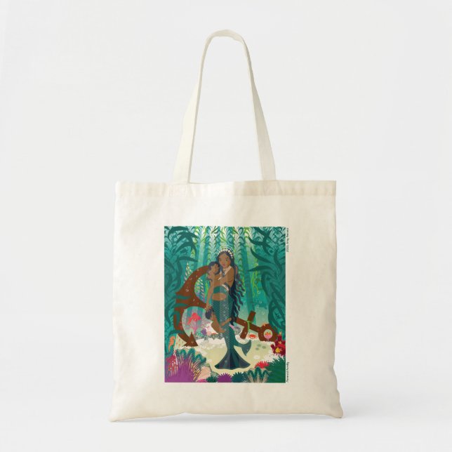 Mermaid Family (brown skin and eyes) Tote Bag (Front)