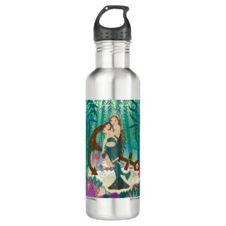Mermaid Family (brunettes) Water Bottle