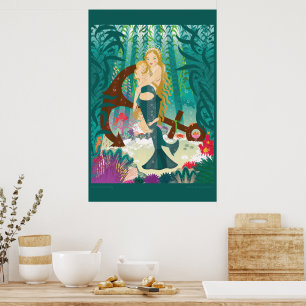 Mermaid Family (dark blondes) Poster
