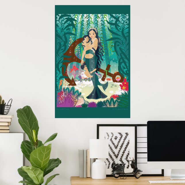 Mermaid Family Poster (Home Office)