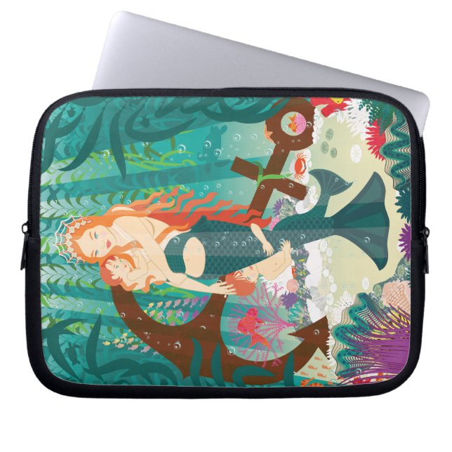 Mermaid Family (redheads) Laptop Sleeve (Front)