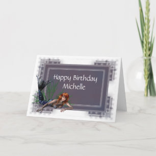 Mermaid Fantasy 1 Happy Birthday Card