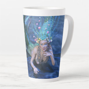 Mermaid Fantasy Art Enchanted Underwater Scene Latte Mug