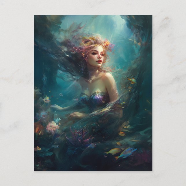 Mermaid Fantasy Art Postcard (Front)