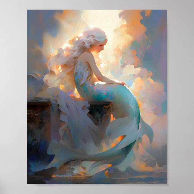 Mermaid Fantasy Art Poster (Front)