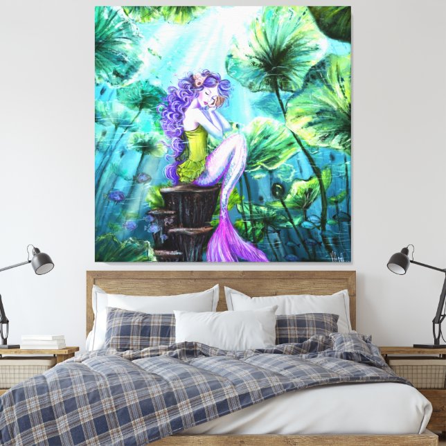 Mermaid Fantasy Canvas Print (Insitu(Bedroom))