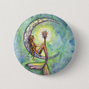 Mermaid Fantasy Fairy Art by Molly Harrison 6 Cm Round Badge