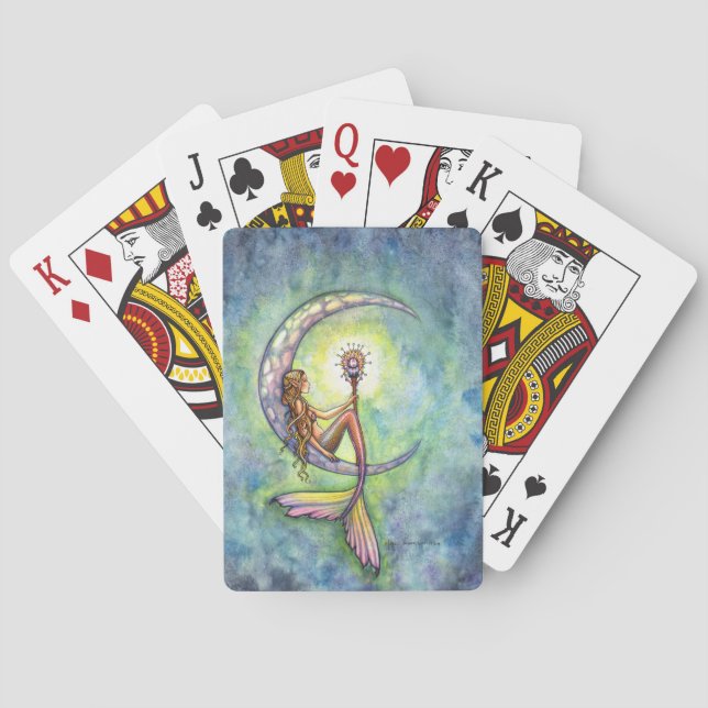 Mermaid Fantasy Fairy Art by  Molly Harrison Playing Cards (Back)