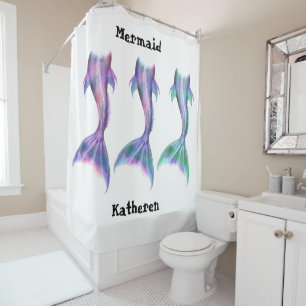 Mermaid Fantasy Fairy Tales Cartoon Tails Shower Curtain