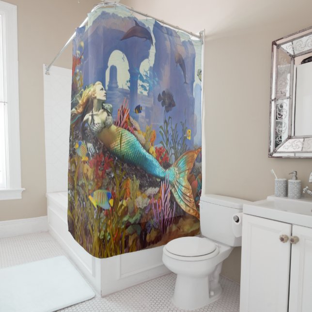 Mermaid Fantasy Shower Curtain (In Situ)