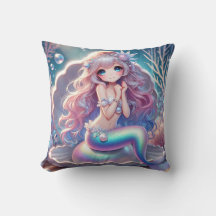 Mermaid Fantasy Square Pillow