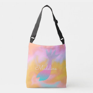 Mermaid Faux Hologram Name Crossbody Bag