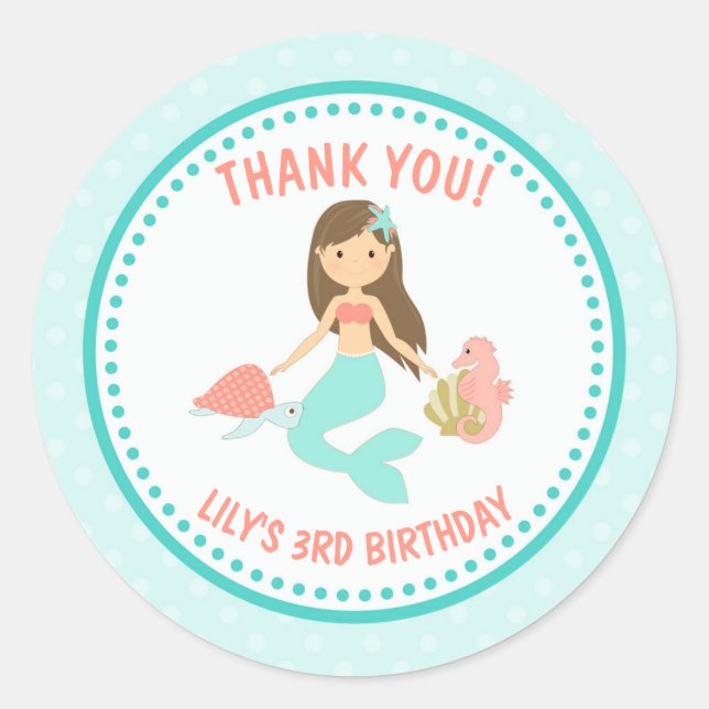 MERMAID favour sticker (Front)