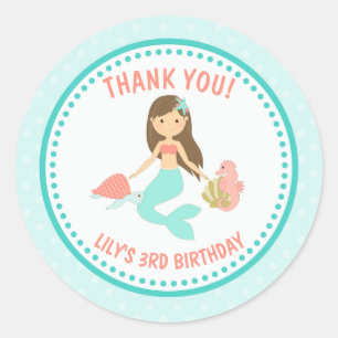MERMAID favour sticker