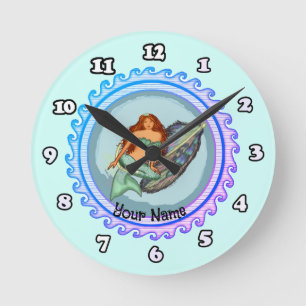 Mermaid fish lure clock