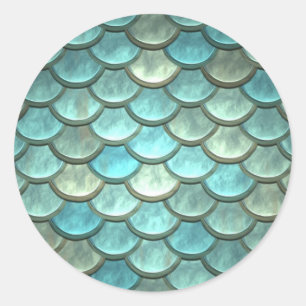 Mermaid Fish Scale Dragon Scale Classic Round Sticker