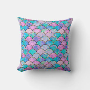 Mermaid fish scale wave japanese seamless pattern. cushion