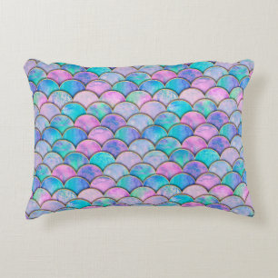 Mermaid fish scale wave japanese seamless pattern. decorative cushion