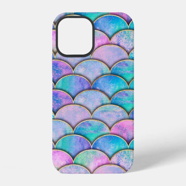 Mermaid fish scale wave japanese seamless pattern. iPhone case (Back)
